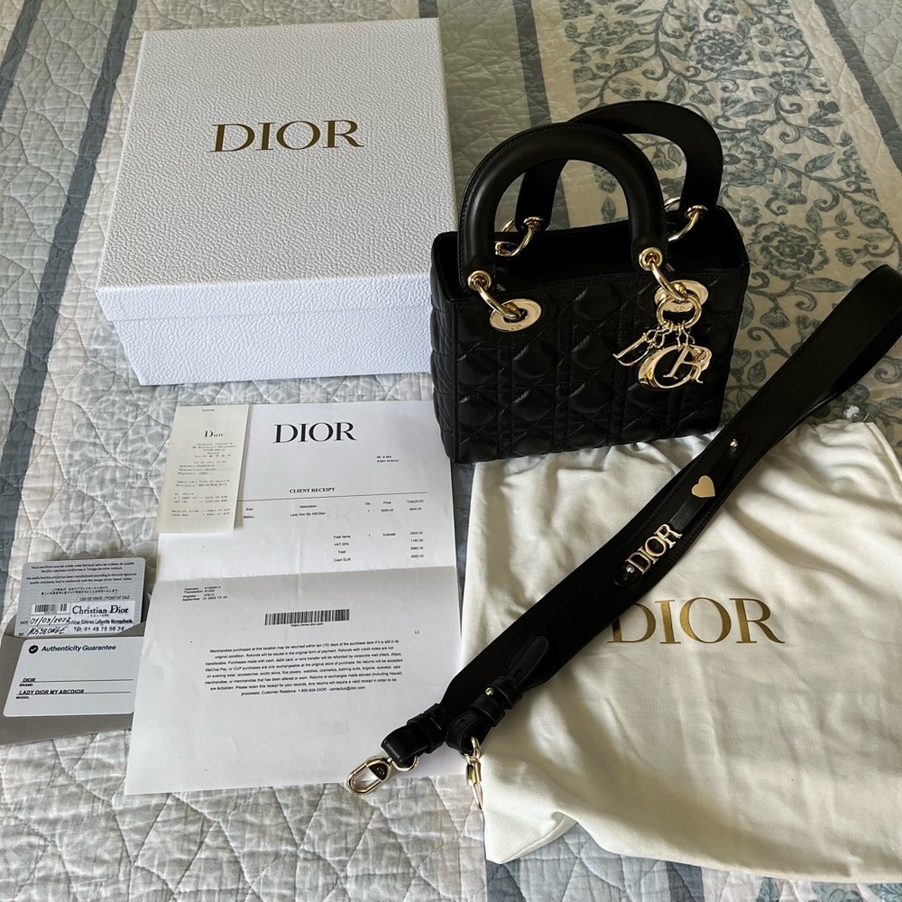 Dior Black Mini Bag with Gold Accents